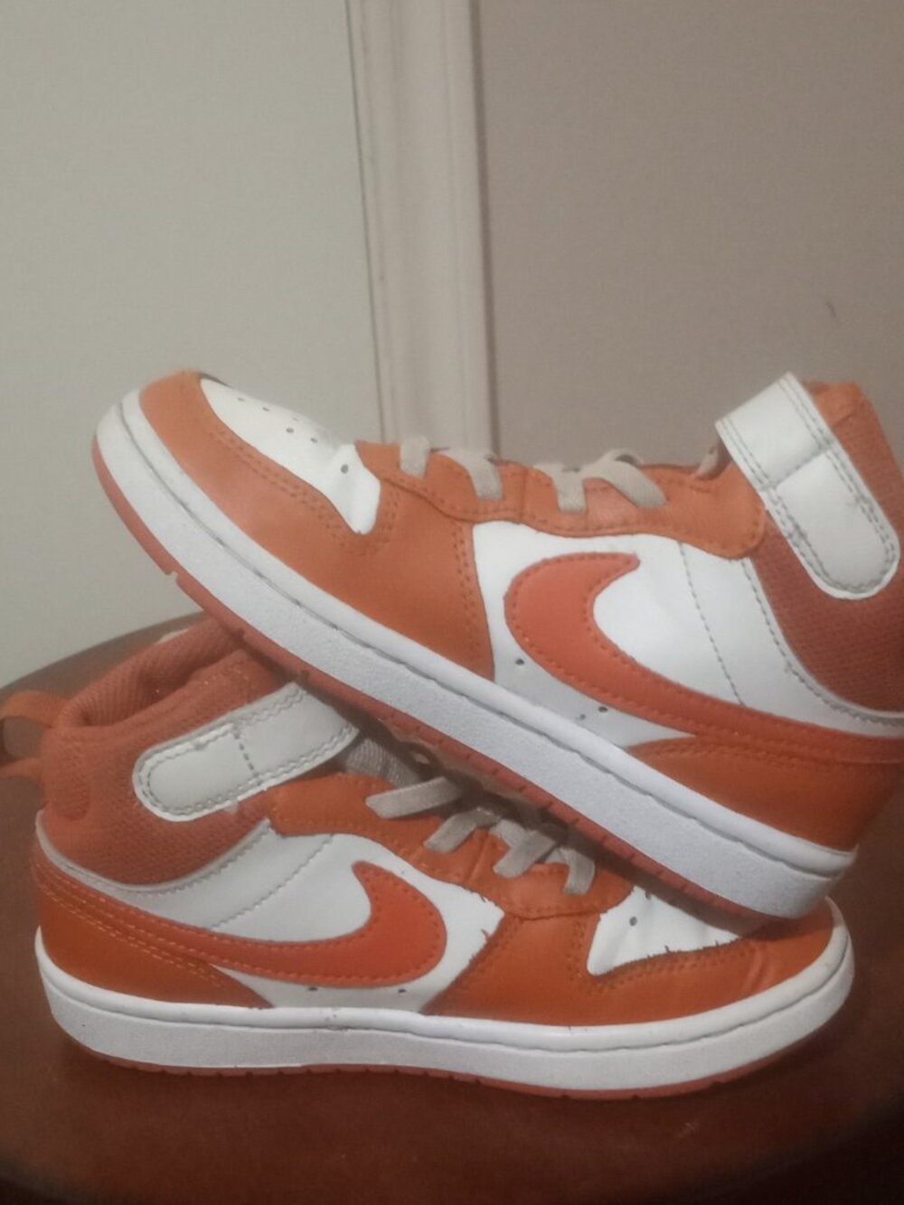 Nike Court Borough Mid High White Orange Size 11.5C Athletic Shoes CD7783-128 - Picture 11 of 12